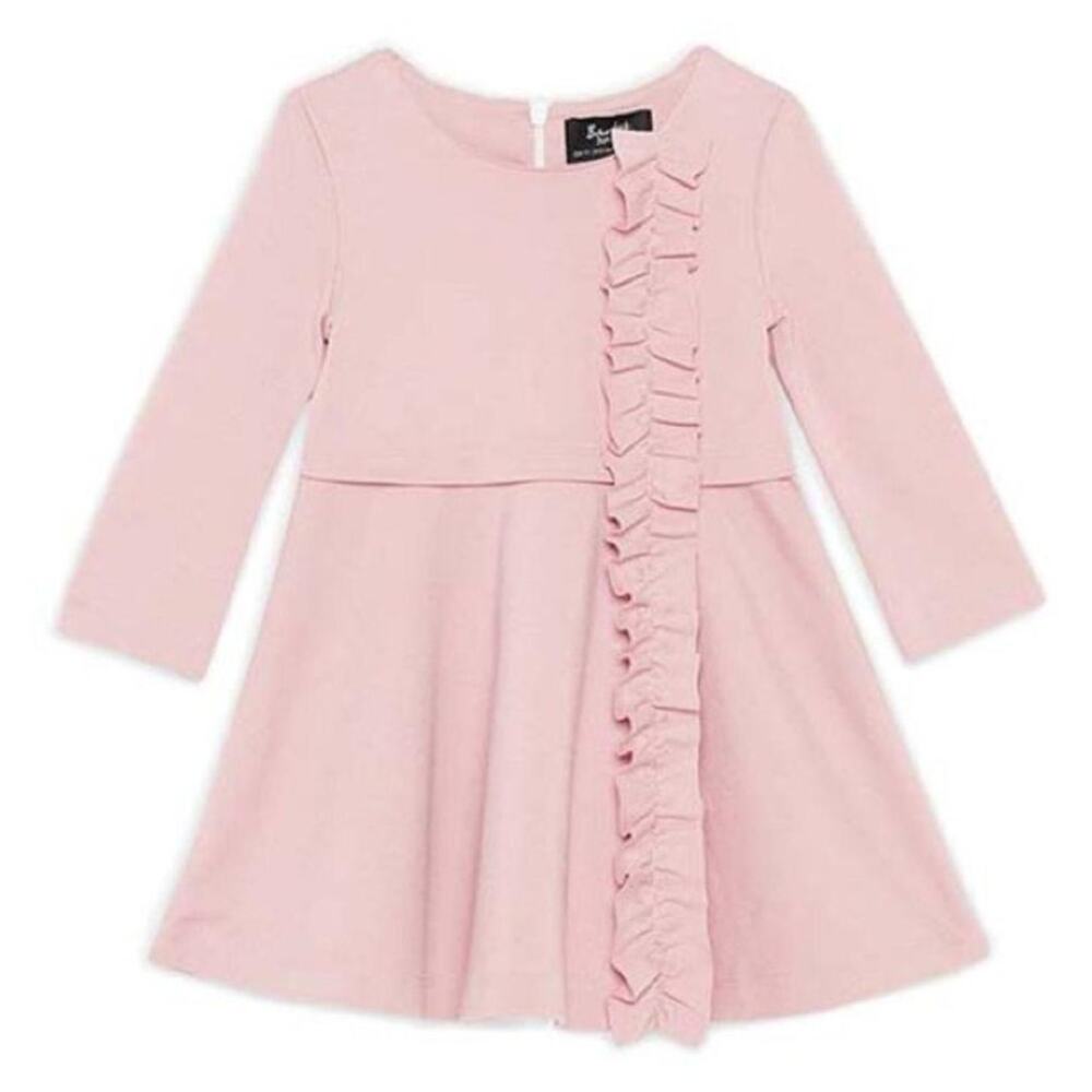 BARDOT JUNIOR Girl's Dasha Ruffle Dress Size 6 Pink Peachskin Long Sleeve NWT